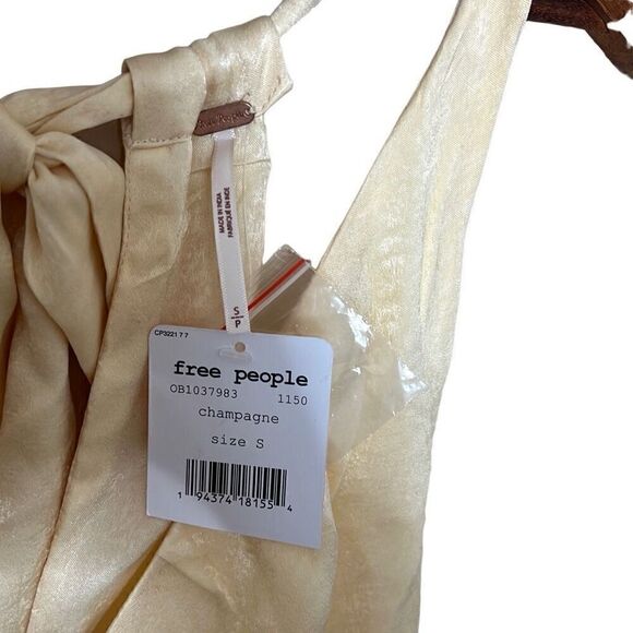 Free People NWT Olivia Champagne Midi Dress - Picture 5 of 8